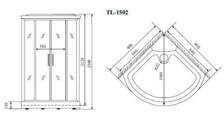 Душевая кабина (90х90) Timo Lux TL-1502