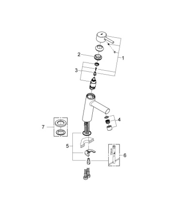 Смеситель для раковины однорычажный Grohe Concetto 23451 001 (23451001)