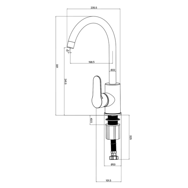 Смеситель для кухни Milardo Poli POLSBJ0M05