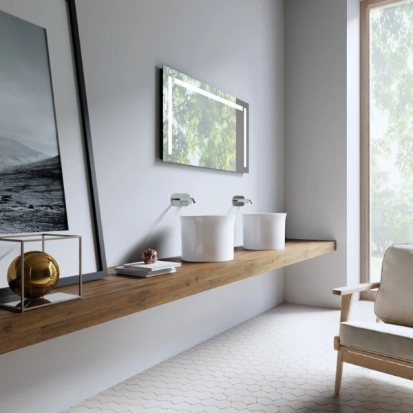 Раковина накладная (40х40) Kerasan The New Yorker 564401 белый гялнец