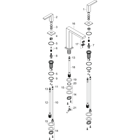Смеситель для раковины на 3 отверстия с донным клапаном Push-Open Hansgrohe Tecturis E 73030000 хром