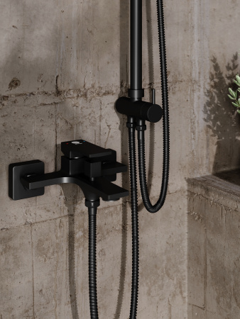 Душевая система смеситель с изливом Orange Lutz M04-932b черный