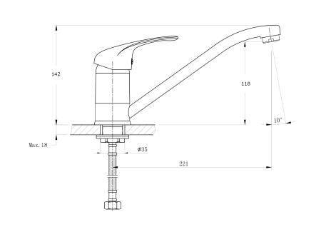 Смеситель для кухонной мойки RUSH Corsica CO4240-27