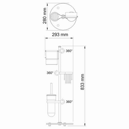 Туалетный ершик комбинированный напольный WasserKRAFT K-1256