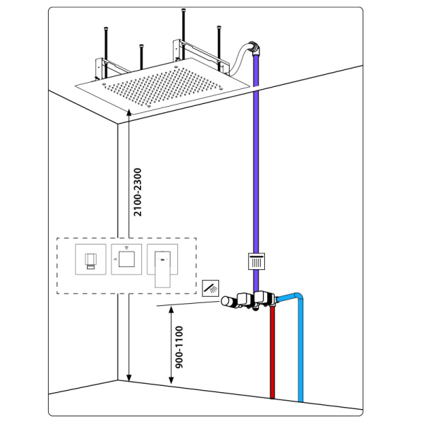 Душевая система встроенная Timo Selene черный SX-2129/03SM