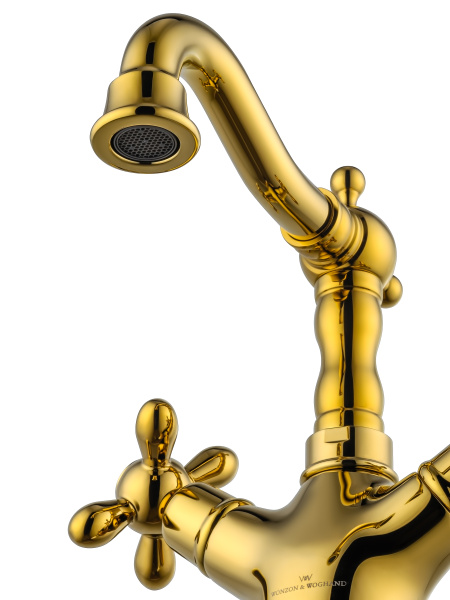 Смеситель для раковины WONZON & WOGHAND RETRO, глянцевое золото WW-88139020-PG Смеситель для раковины WONZON & WOGHAND RETRO, глянцевое золото WW-88139020-PG