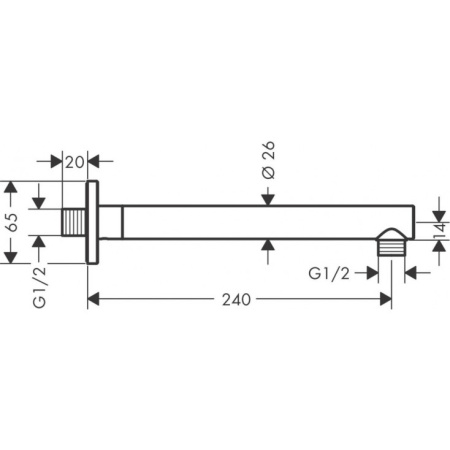  Кронштейн для верхнего душа 240 мм Hansgrohe Vernis Shape 26405670, черный матовый