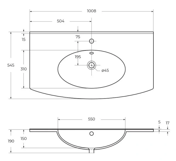 Керамическая раковина COMFORT 50149