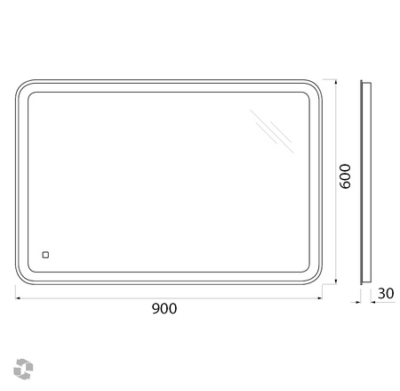 Зеркало BelBagno SPC-MAR-900-600-LED-TCH
