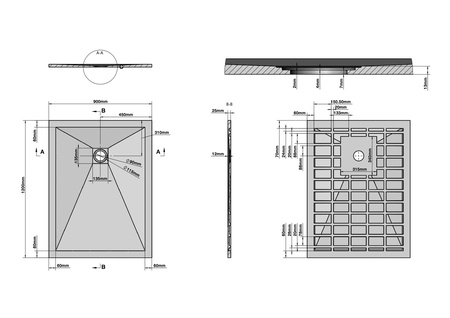Душевой поддон из искусственного камня (120х90) Grossman Strong GR-S290120Q