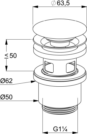 Донный клапан Kludi 1042405-00 хром