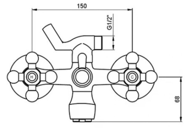 Смеситель для ванны с душем KAISER Carlson (11044)