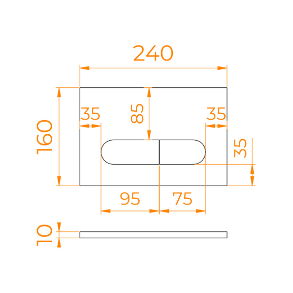 Клавиша смыва RGW SWH-06W 68420006-05
