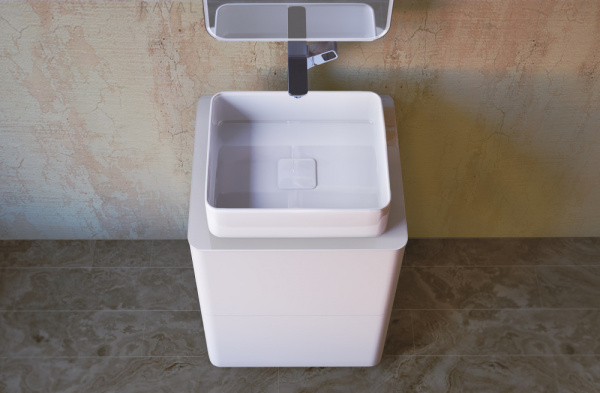 Тумба под раковину RAVAL Pure 56 напольная Белая Pur.01.56/N/W