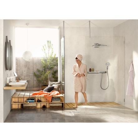 Верхний душ с кронштейном Hansgrohe Rainmaker Select 460 1jet 24003400 белый/хром
