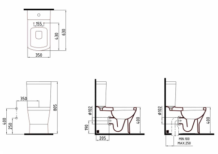 Унитаз напольный с функцией биде Bien Neptun NPKD06301VE0W5SZ0