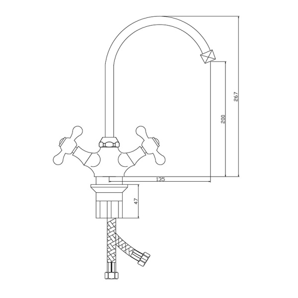 Смеситель Славен для кухни  Коттедж А (СЛ-ДВ-А22)