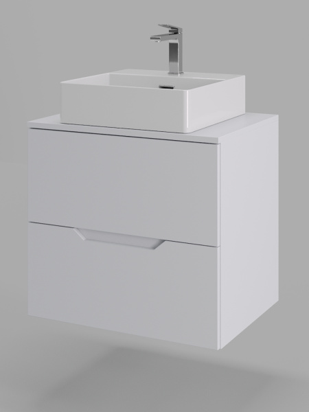 Тумба с раковиной подвесная 60 см Orange Line Li-60TuwMDF+B04-405W белый