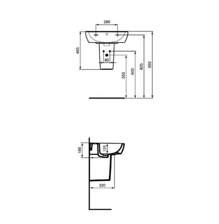 Полупьедестал Ideal Standard Tempo T423001