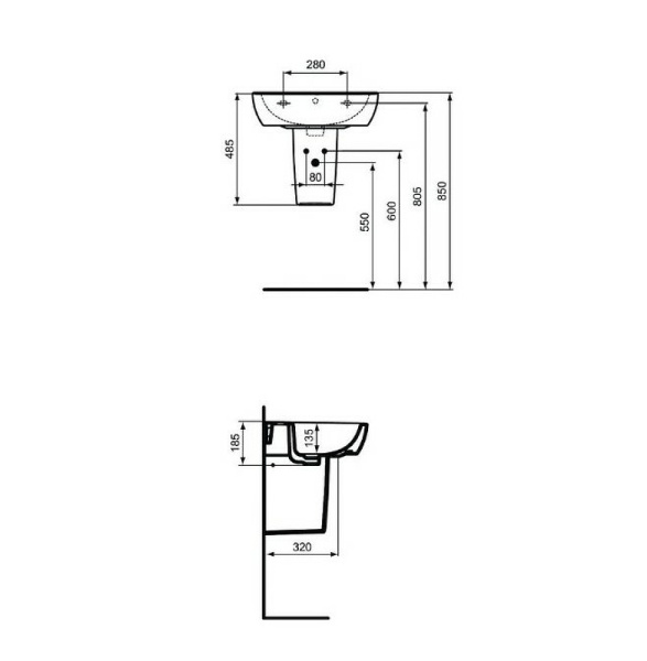 Полупьедестал Ideal Standard Tempo T423001