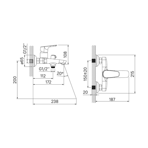 Смеситель для ванны IDDIS Zodiac (ZODSB02i02WA)