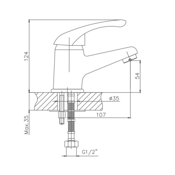 Смеситель для раковины Cron CN1003 Смеситель для раковины Cron CN1003