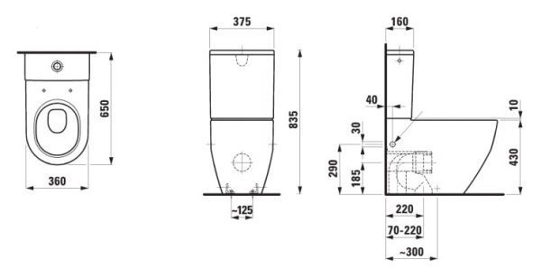 Унитаз-компакт Laufen Pro 8.2595.2.000.231.1