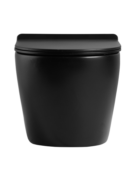 Унитаз подвесной безободковый Agger AT03144  сиденье с микролифтом, черный