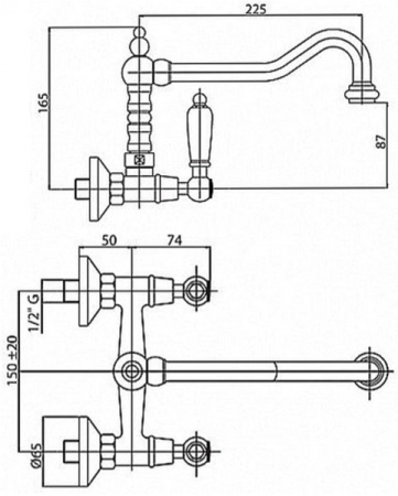 Смеситель для кухни Cezares FIRST FIRST-LLP-02-M