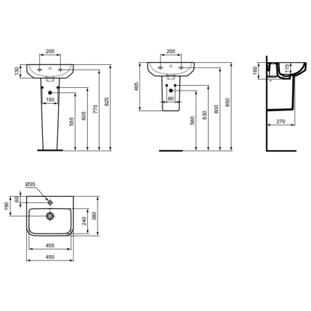 Полупьедестал Ideal Standard i.life T474001
