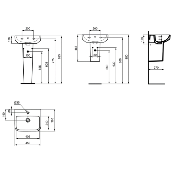 Полупьедестал Ideal Standard i.life T474001 Полупьедестал Ideal Standard i.life T474001