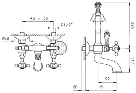 Смеситель Nicolazzi DAMES ANGLAISES 1400DB78