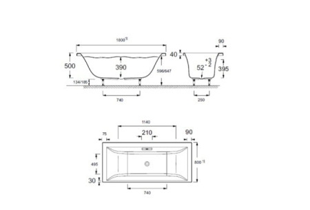 Акриловая ванна (180x80) Jacob Delafon Evok E60269RU-00