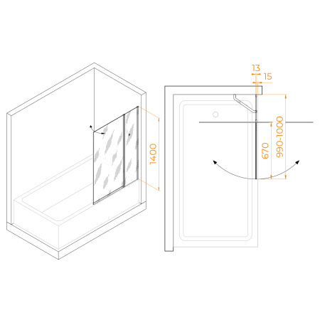 Шторка на ванну RGW SC-11 03111110-11
