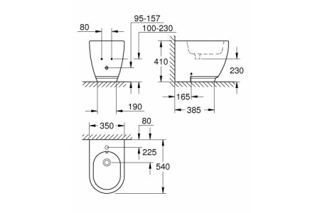 Биде напольного монтажа Grohe Essence 39575 00H (3957500H)