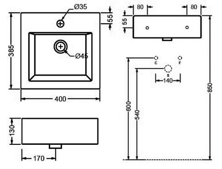 Раковина ArtCeram La Fontana L590 (TFL021 01;00)