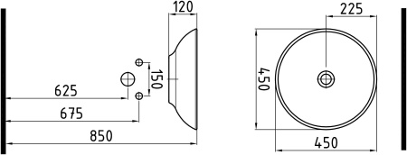 Раковина накладная (45х45) Bien Harmony HRLG04501FD0W3000