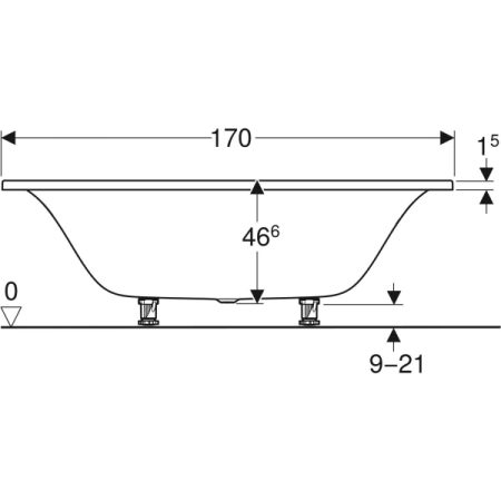 Прямоугольная ванна Geberit Tawa 554.123.01.1