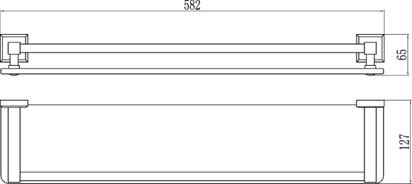 Полка прямая стеклянная 60 см Savol 95 S-609591