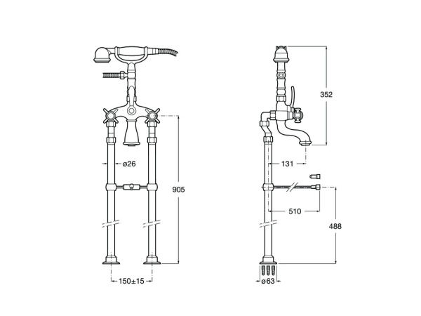 Смеситель для ванны Roca Florentina 5062223A0