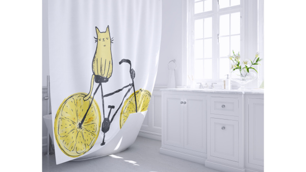 Штора для ванной Fixsen Cat FX-2515