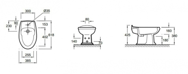 Биде напольное Jacob Delafon Portrait E1375-00