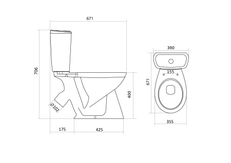 Унитаз напольный  Santek Бриз  1WH302138