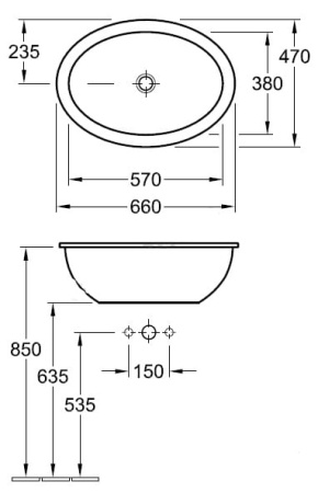 Раковина встраиваемая Villeroy & Boch Loop & Friends 615530R1