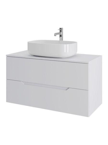 Тумба с раковиной подвесная 100 см, Orange Line Li-100TuwMDF+B07-540W белый