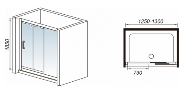 Душевая дверь в нишу WeltWasser WW600 (600S3-130R) (10000002742)