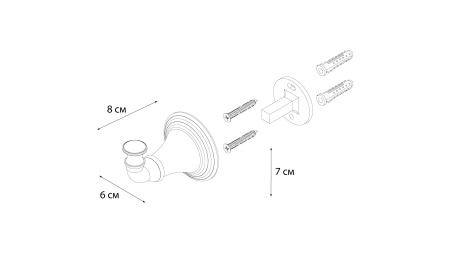 Крючок FIXSEN Luksor одинарный FX-71605B