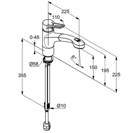 Смеситель для кухни с выдвижным изливом Kludi MX 399418262