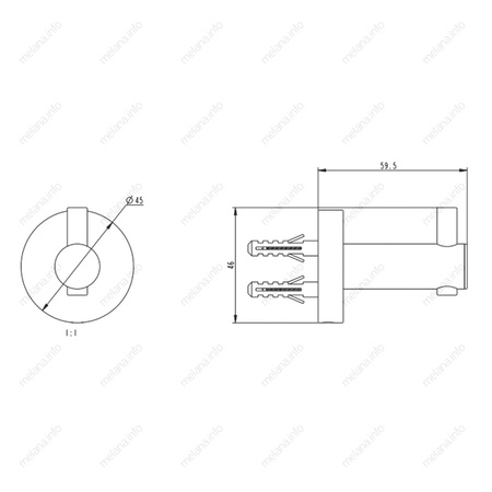 Крючок одинарный Melana MLN-867008