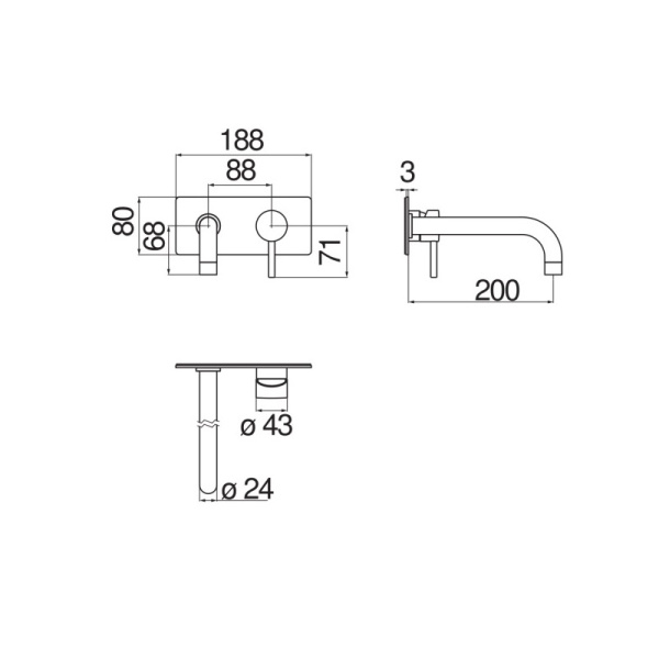 Смеситель для раковины Nobili Live LV00198/1BM